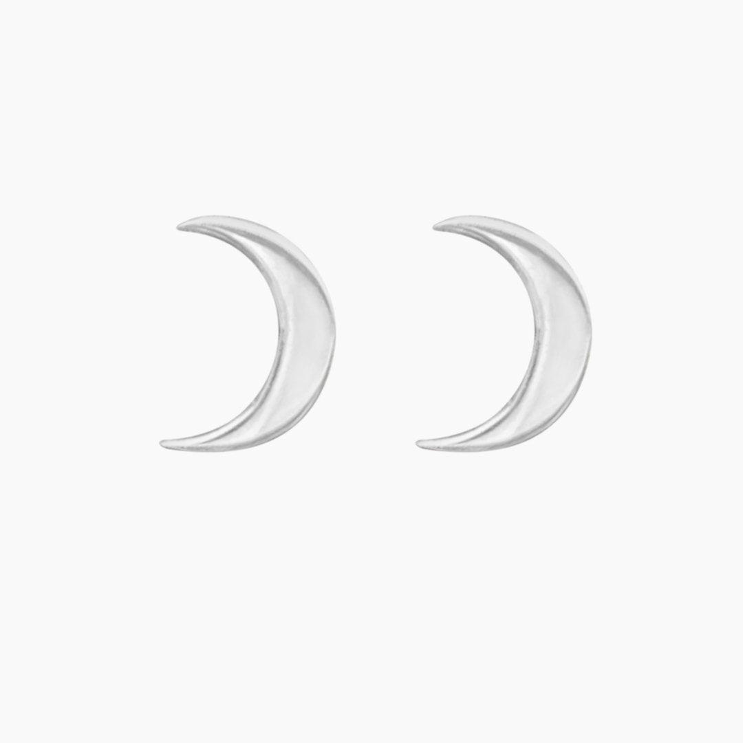 Gamma Phi Beta Crescent Moon Earrings in Sterling Silver