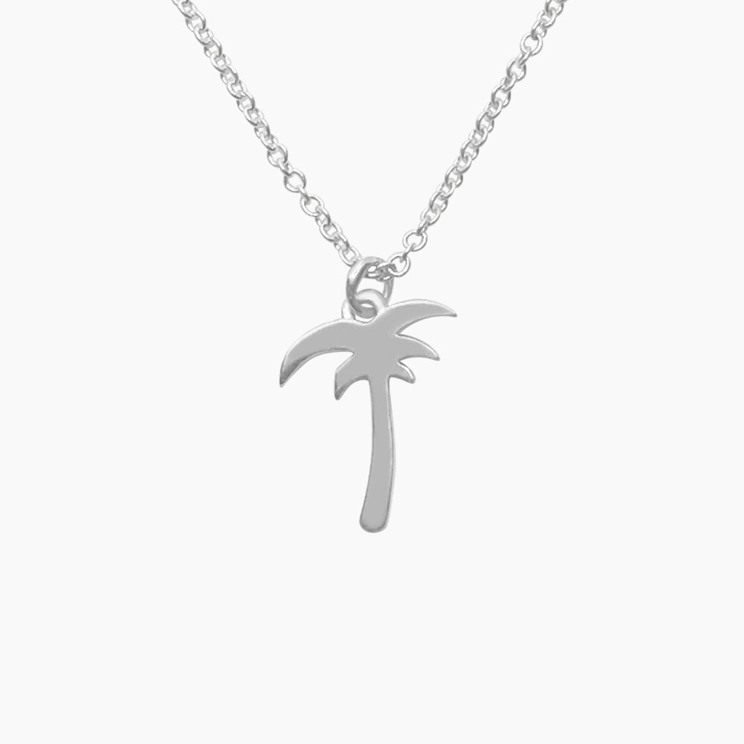 Silver Palm Tree Necklace | Tropical Vibes | mazi + zo