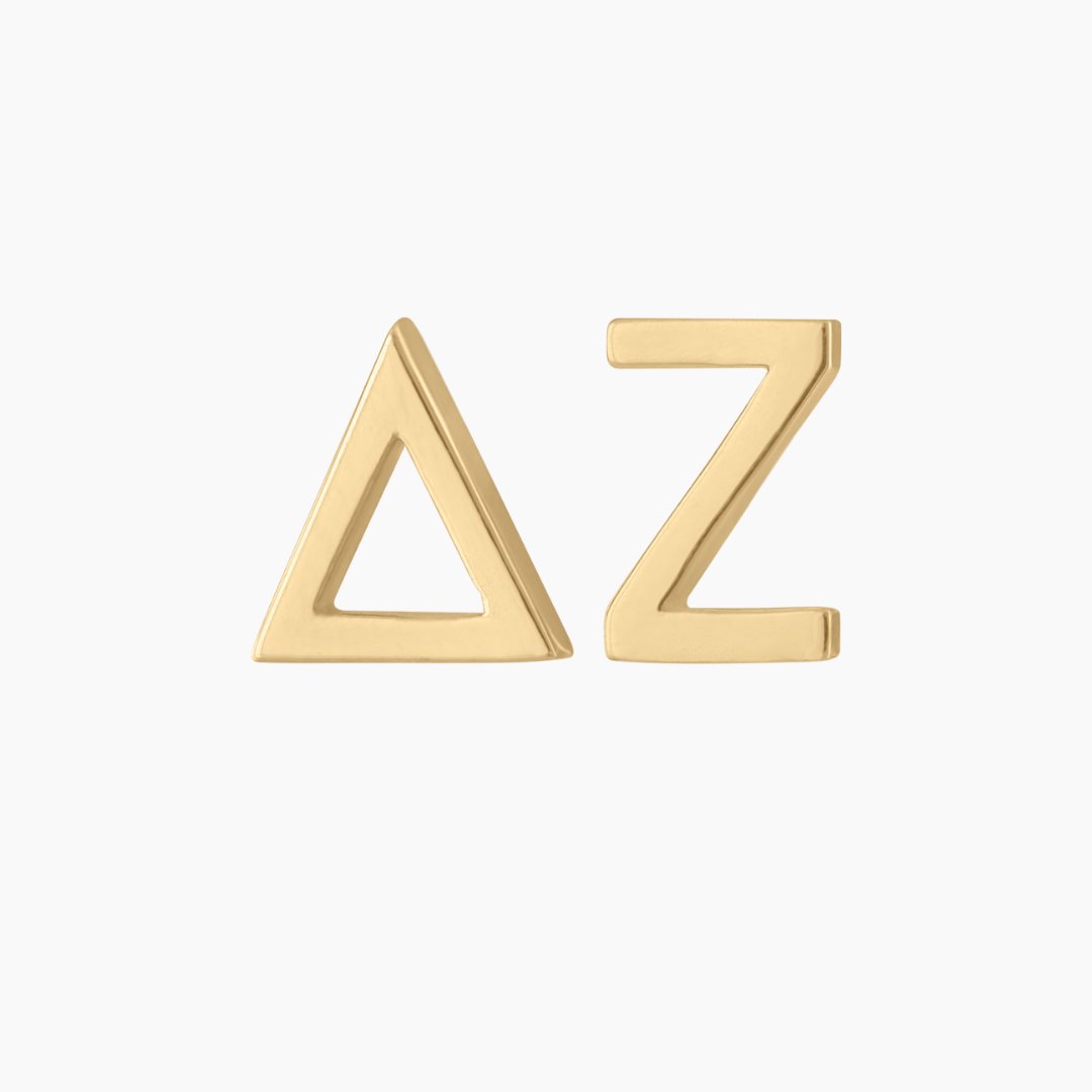 14K Gold Delta Zeta Earrings | mazi + zo sorority jewelry