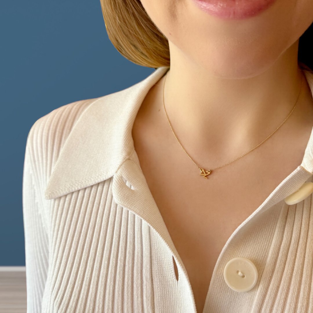 Gold Delta Zeta necklace | mazi + zo sorority jewelry