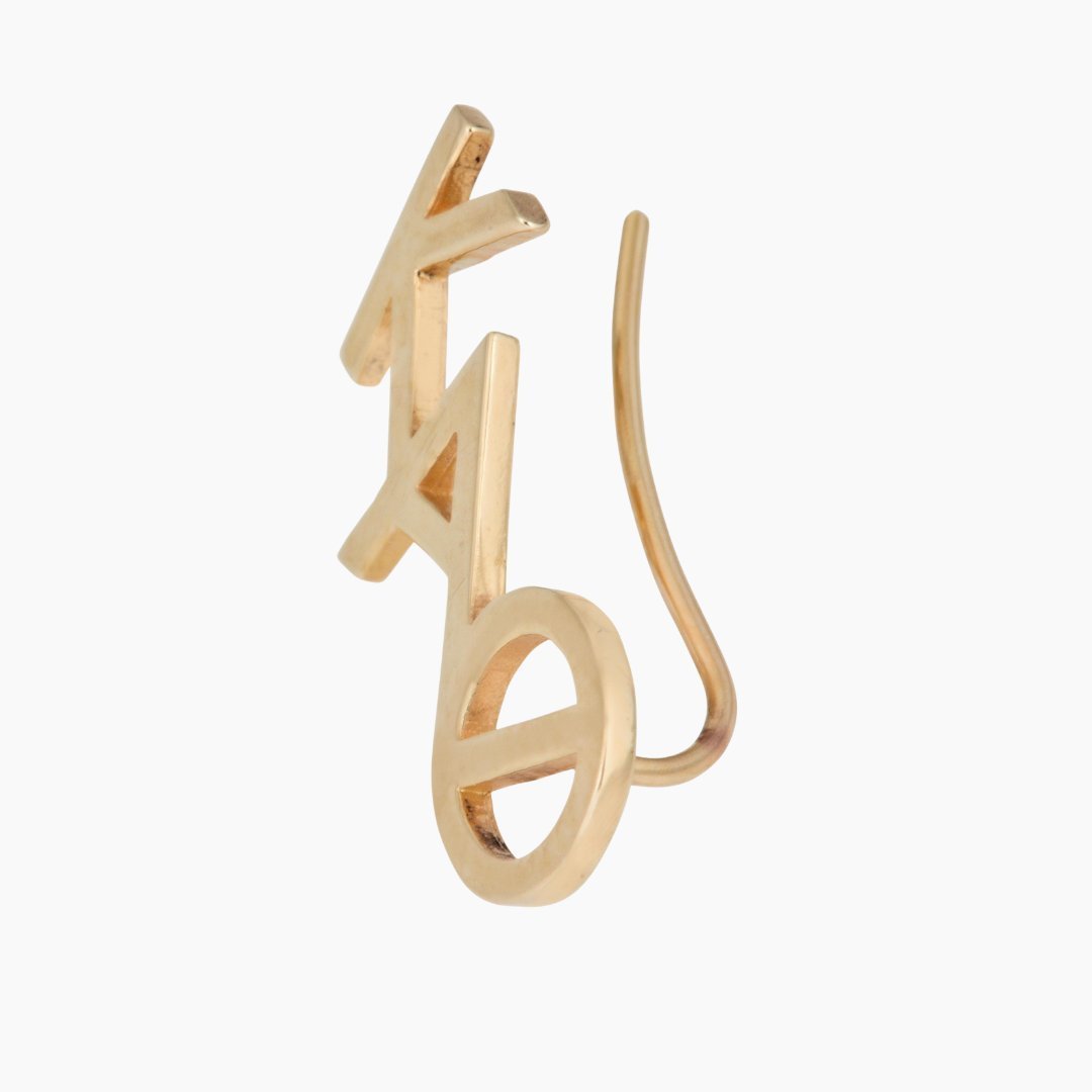 14k Gold Kappa Alpha Theta Climber Earring | mazi + zo sorority jewelry