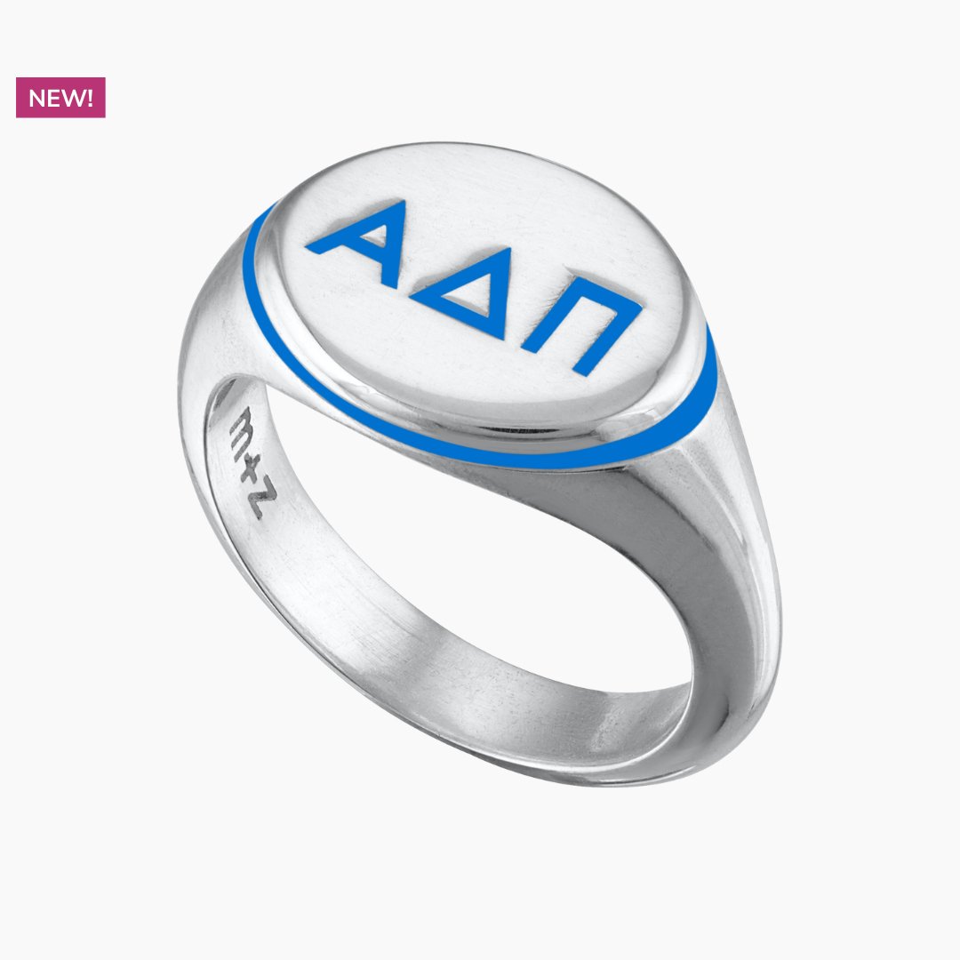 Alpha Delta Pi Signet Ring in Azure Blue | mazi + zo sorority jewelry