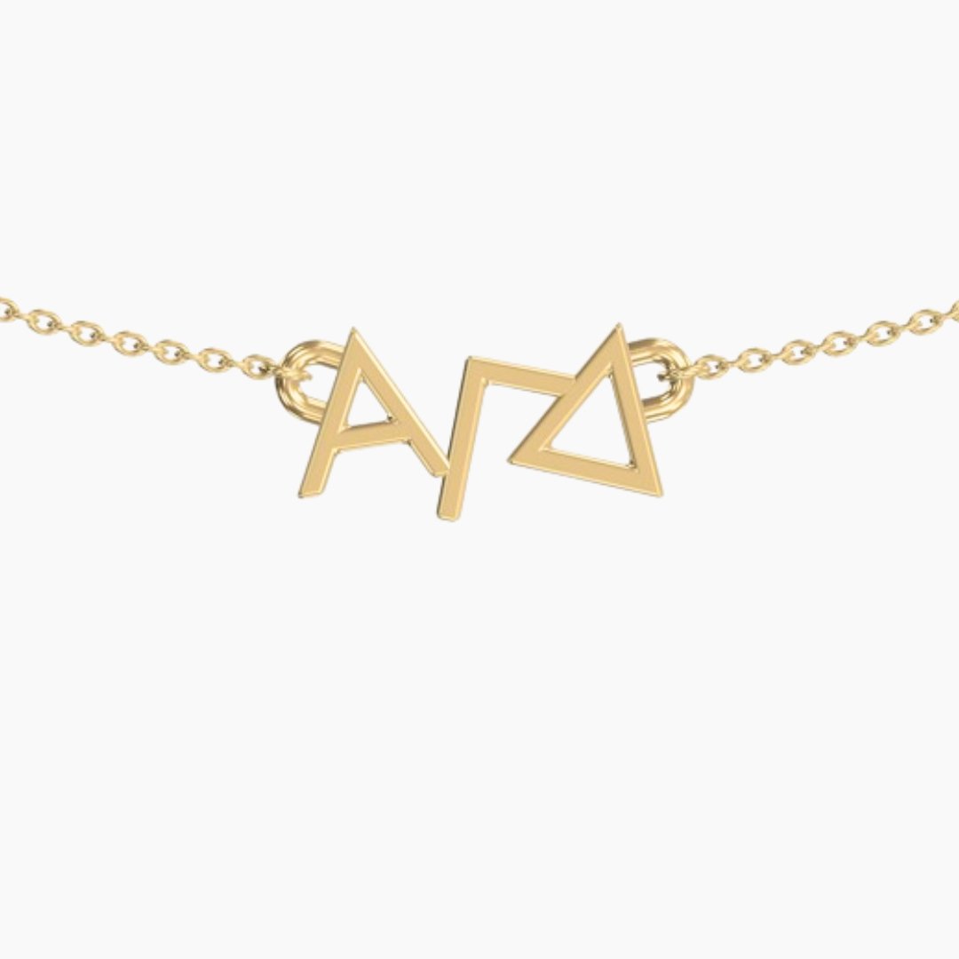 Alpha Gamma Delta Necklace | 14k Gold | Alpha Gam | mazi + zo sorority jewelry