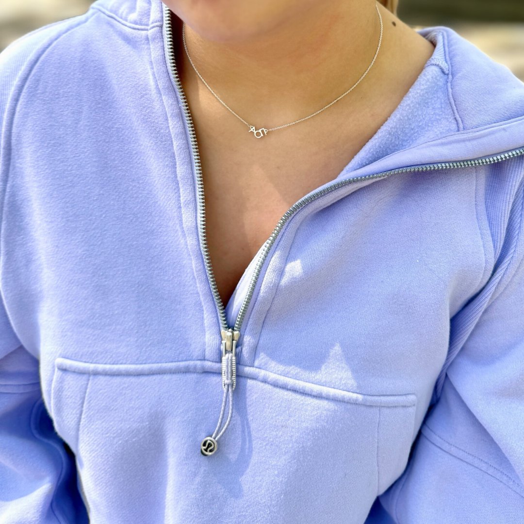 Silver Alpha Omicron Pi Necklace | mazi + zo sorority jewelry