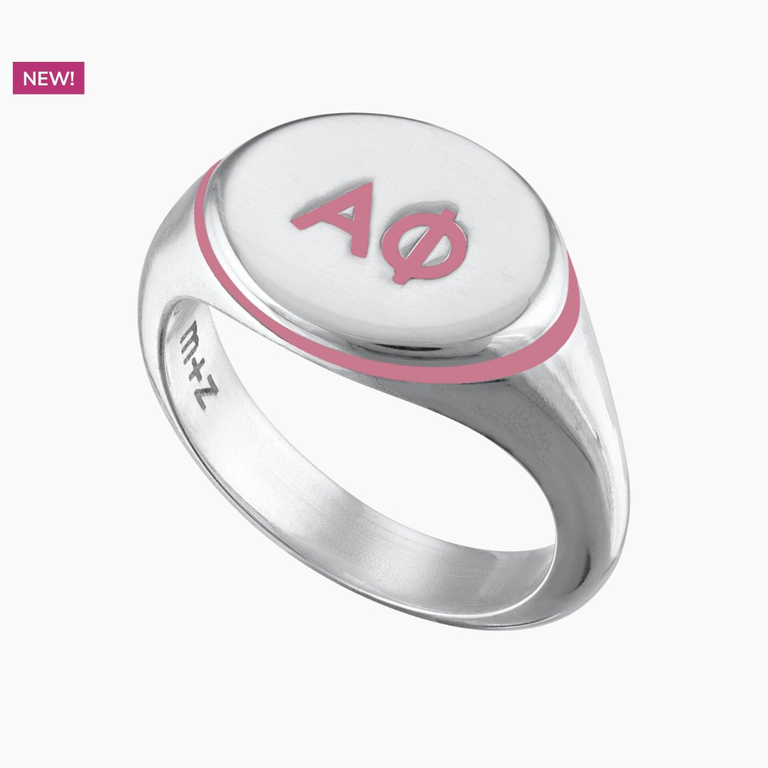 Alpha Phi Signet Ring in Rose | mazi + zo sorority jewelry