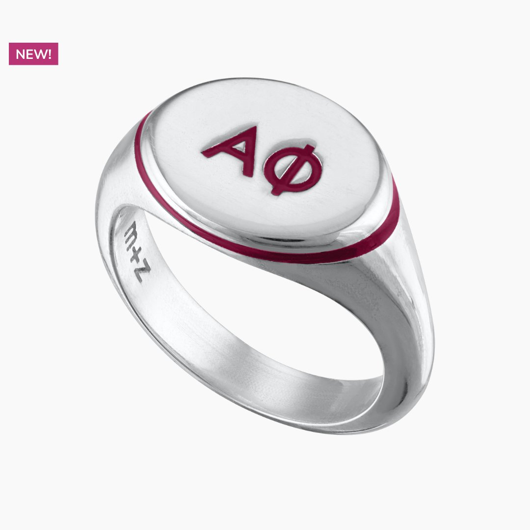 Alpha Phi Signet Ring in Bordeaux | mazi + zo sorority jewelry