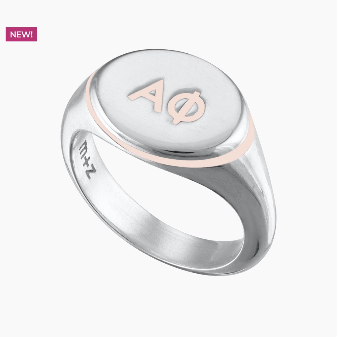 Alpha Phi Signet Ring in Sand | mazi + zo sorority jewelry