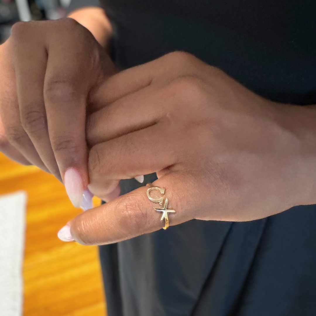 14k Gold Chi Omega Ring | mazi + zo sorority jewelry