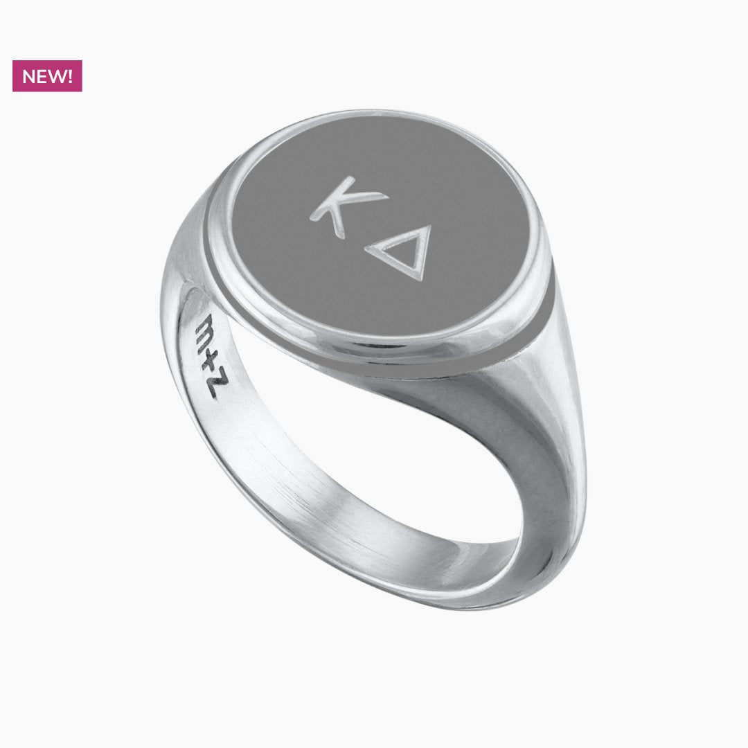 Kappa Delta Signet Ring in Gray | mazi + zo sorority jewelry