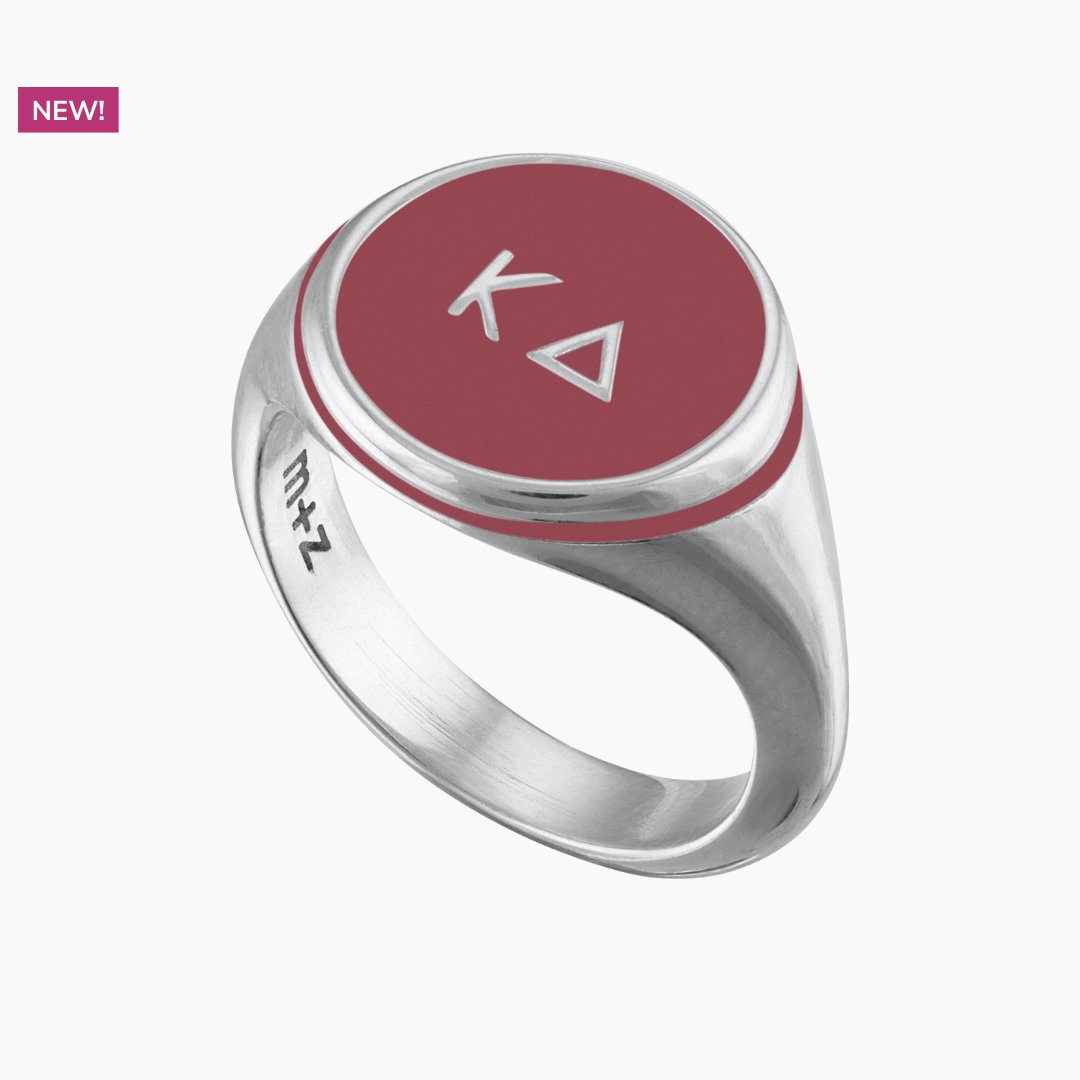 Kappa Delta Signet Ring in Burgundy | mazi + zo sorority jewelry