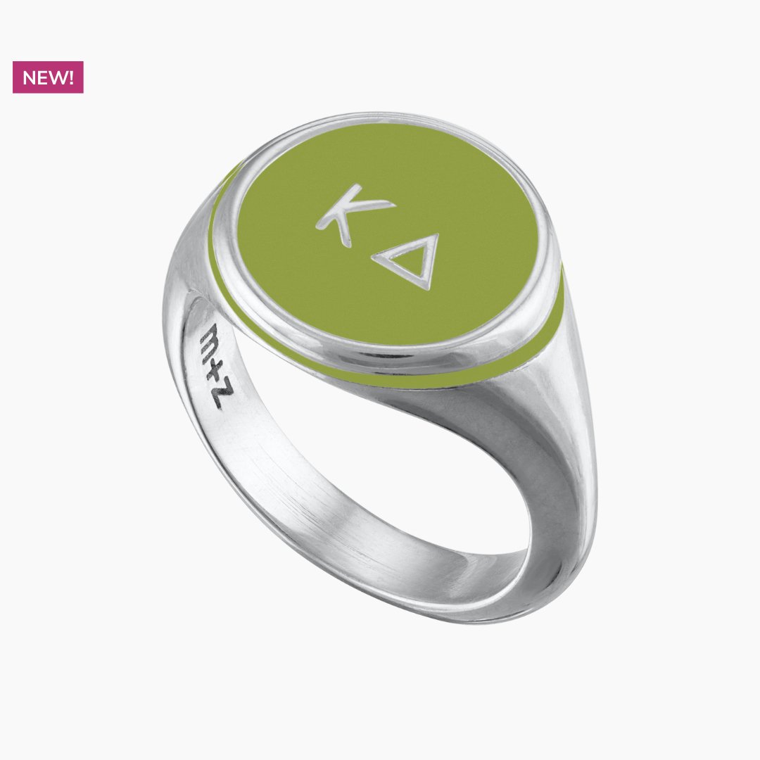 Kappa Delta Signet Ring in KD Olive Green  | mazi + zo sorority jewelry