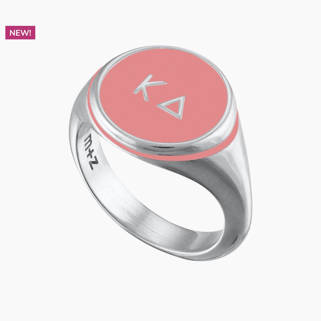 Kappa Delta Signet Ring in Pink | mazi + zo sorority jewelry