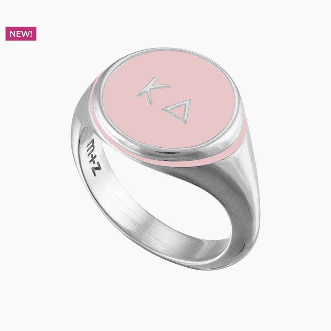 Kappa Delta Signet Ring in Pink | mazi + zo sorority jewelry