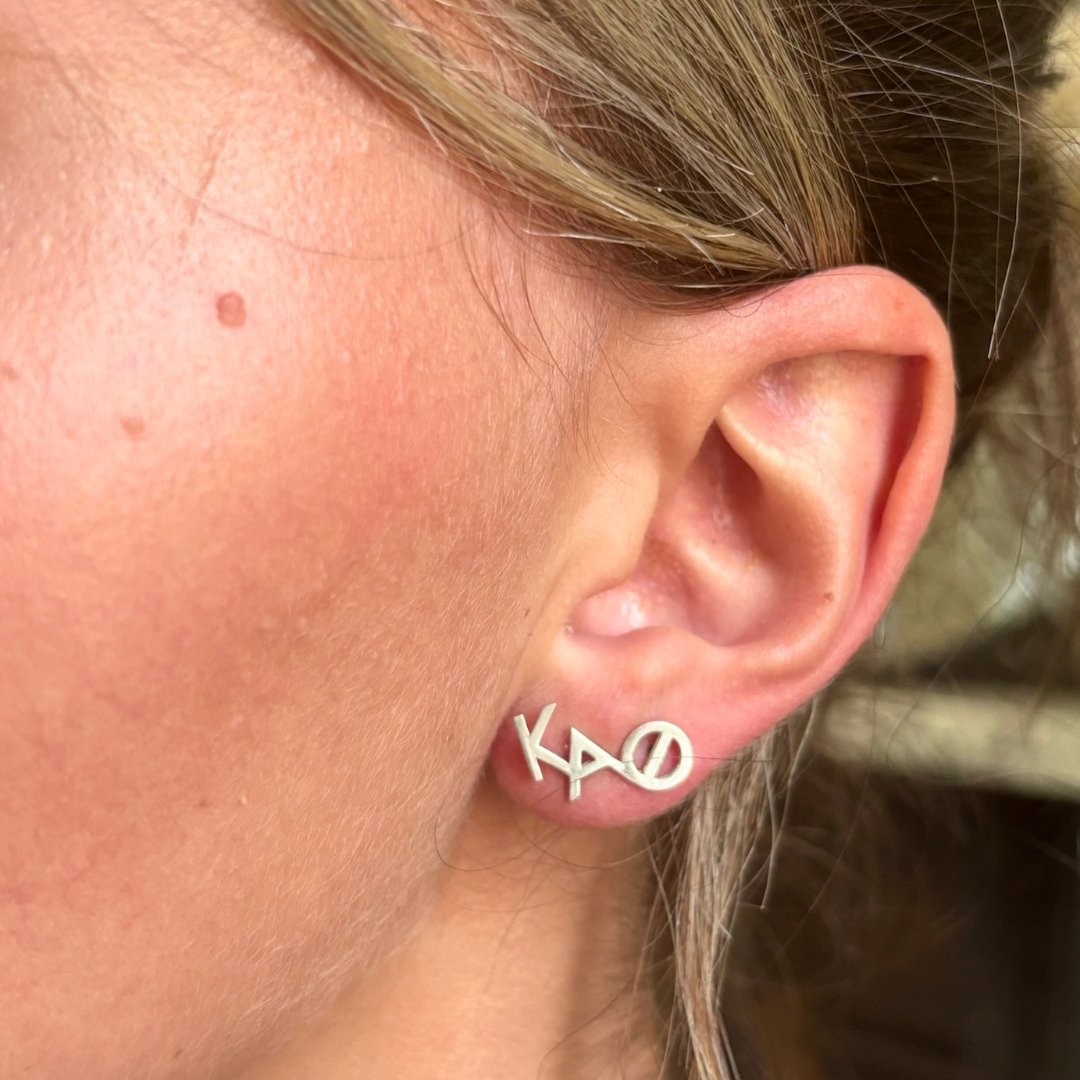 Sterling Silver Kappa Alpha Theta Climber Earring | mazi + zo sorority jewelry