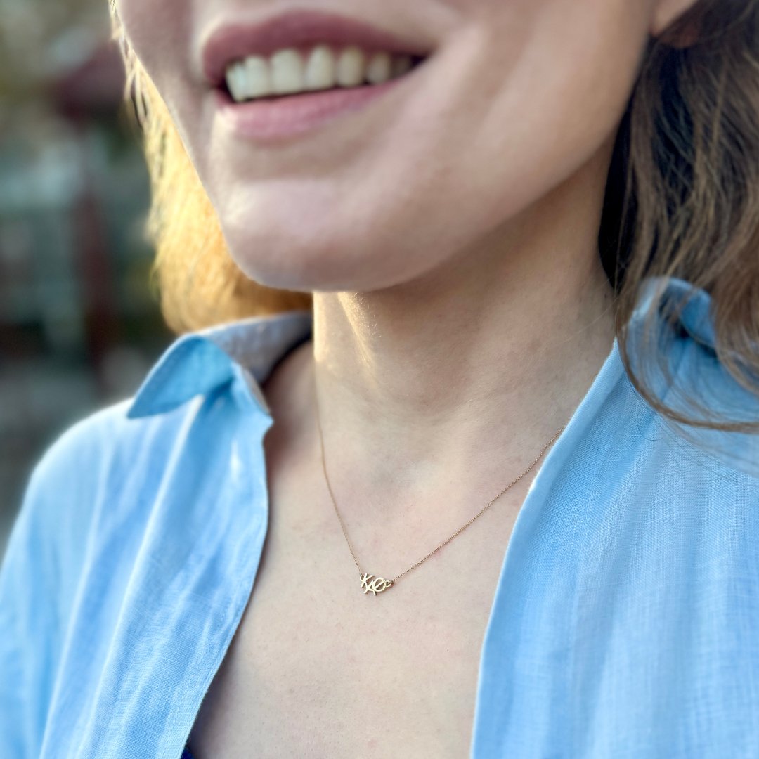 14k Gold Kappa Alpha Theta Necklace | mazi + zo sorority jewelry