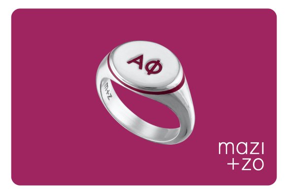 Personalized Alpha Phi Ring Gift Card