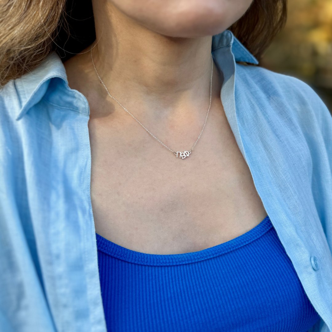 Silver Pi Beta Phi necklace | mazi + zo sorority jewelry