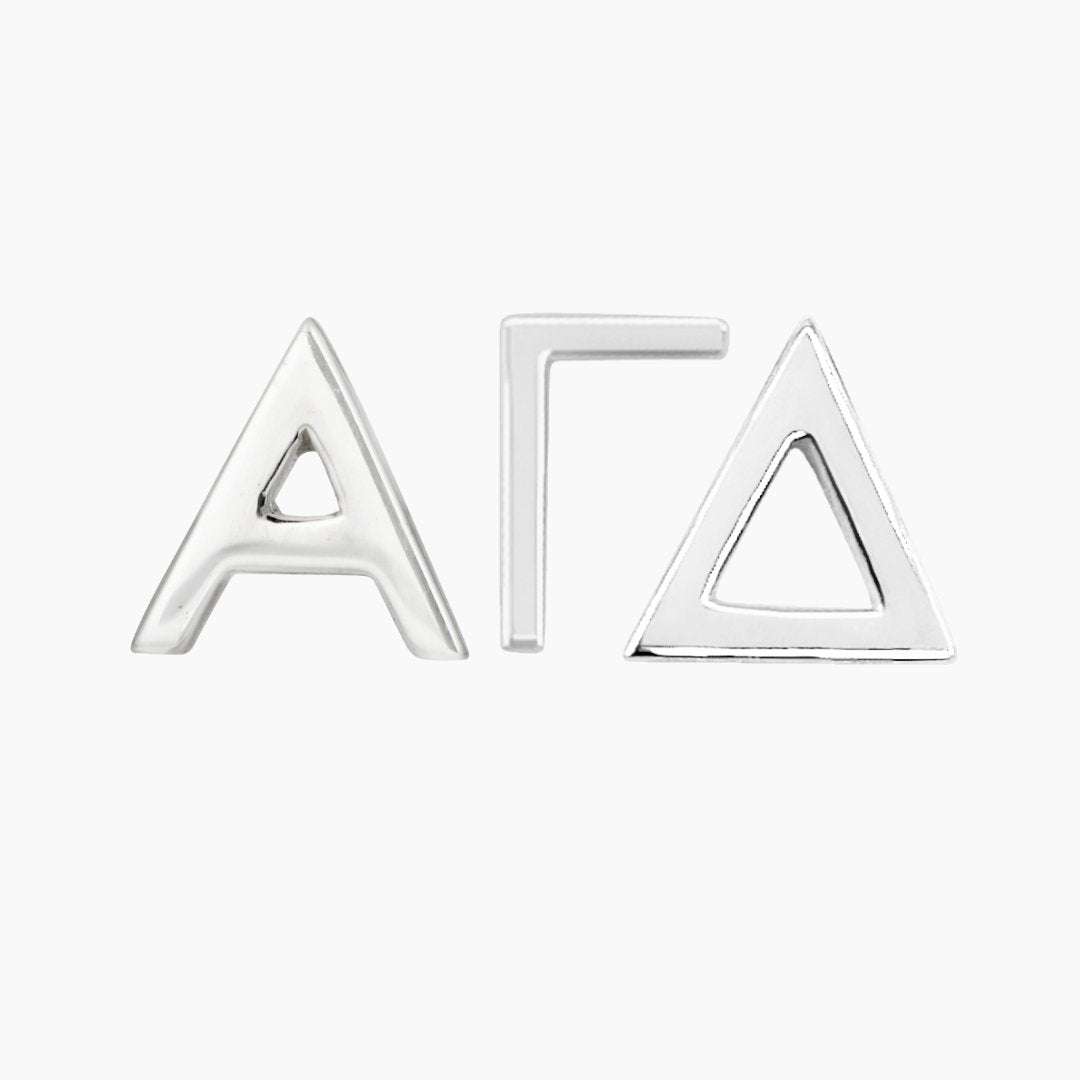 Sterling Silver Alpha Gamma Delta (Alpha Gam) Earrings | mazi + zo sorority jewelry