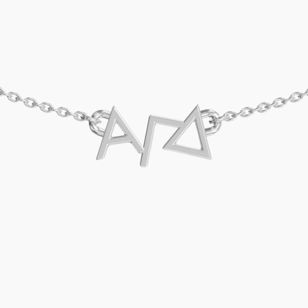 Sterling Silver Alpha Gamma Delta Necklace | mazi + zo sorority jewelry