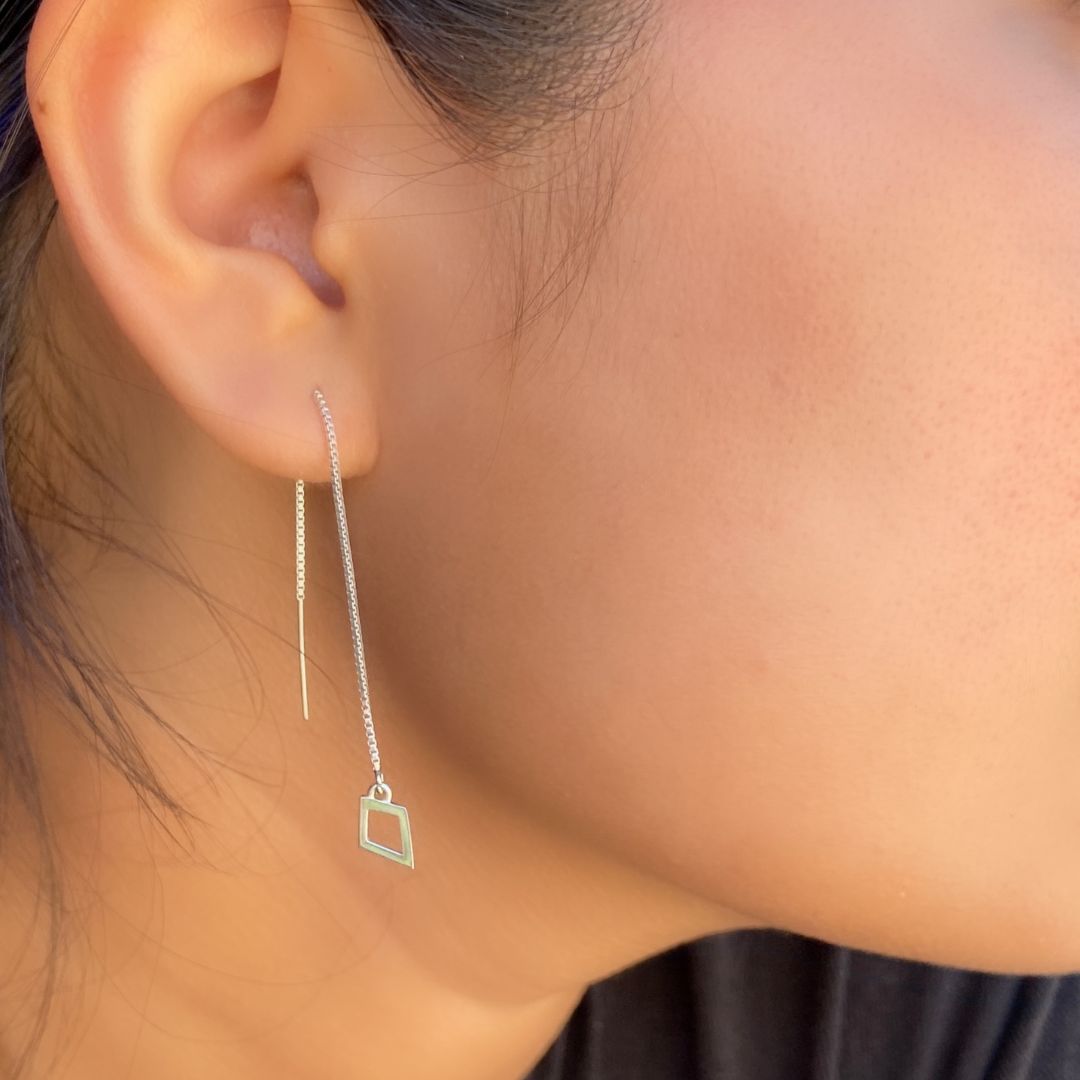 Sterling Silver Kappa Alpha Theta Kite Threader Earrings | mazi + zo