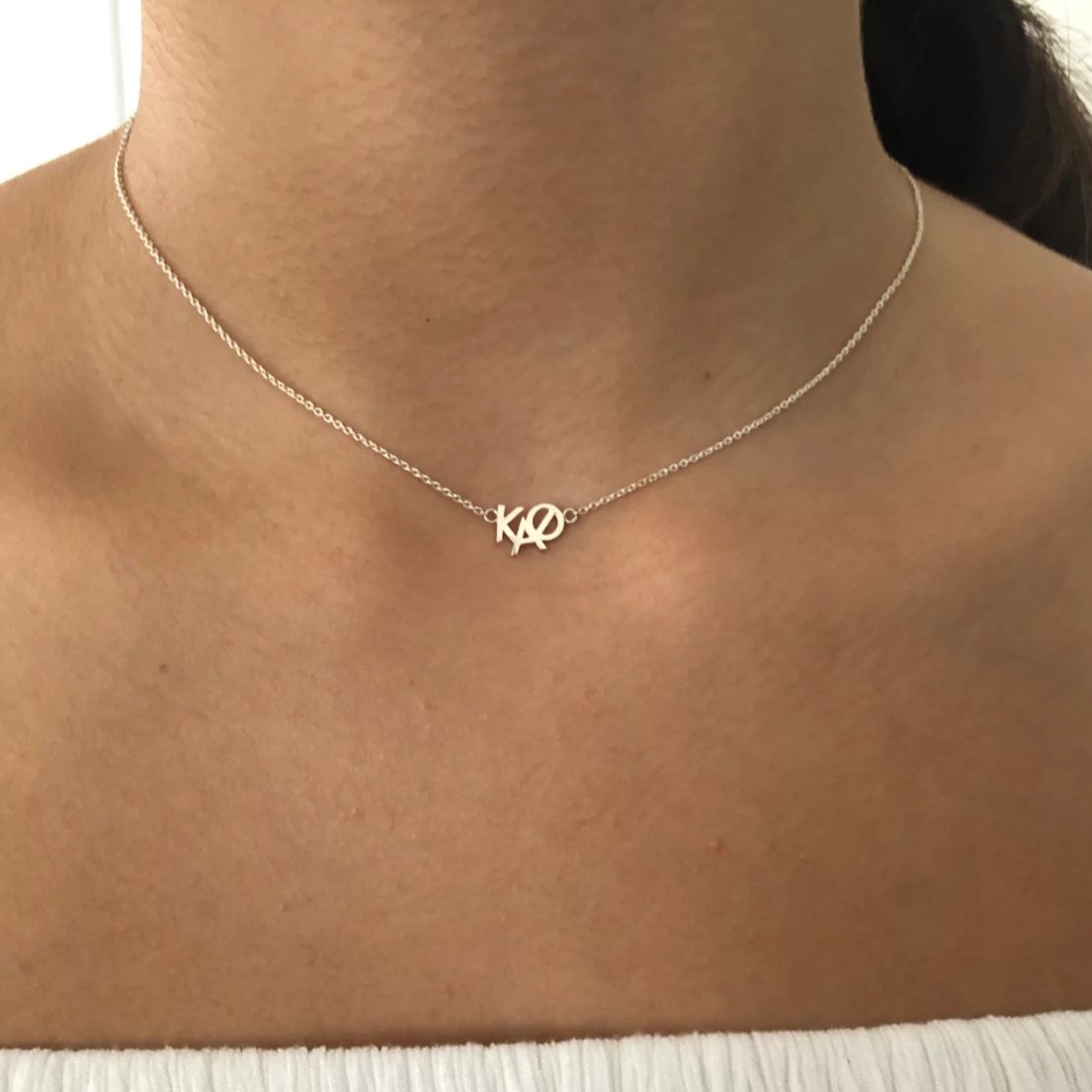 Silver Kappa Alpha Theta necklace | mazi + zo sorority jewelry