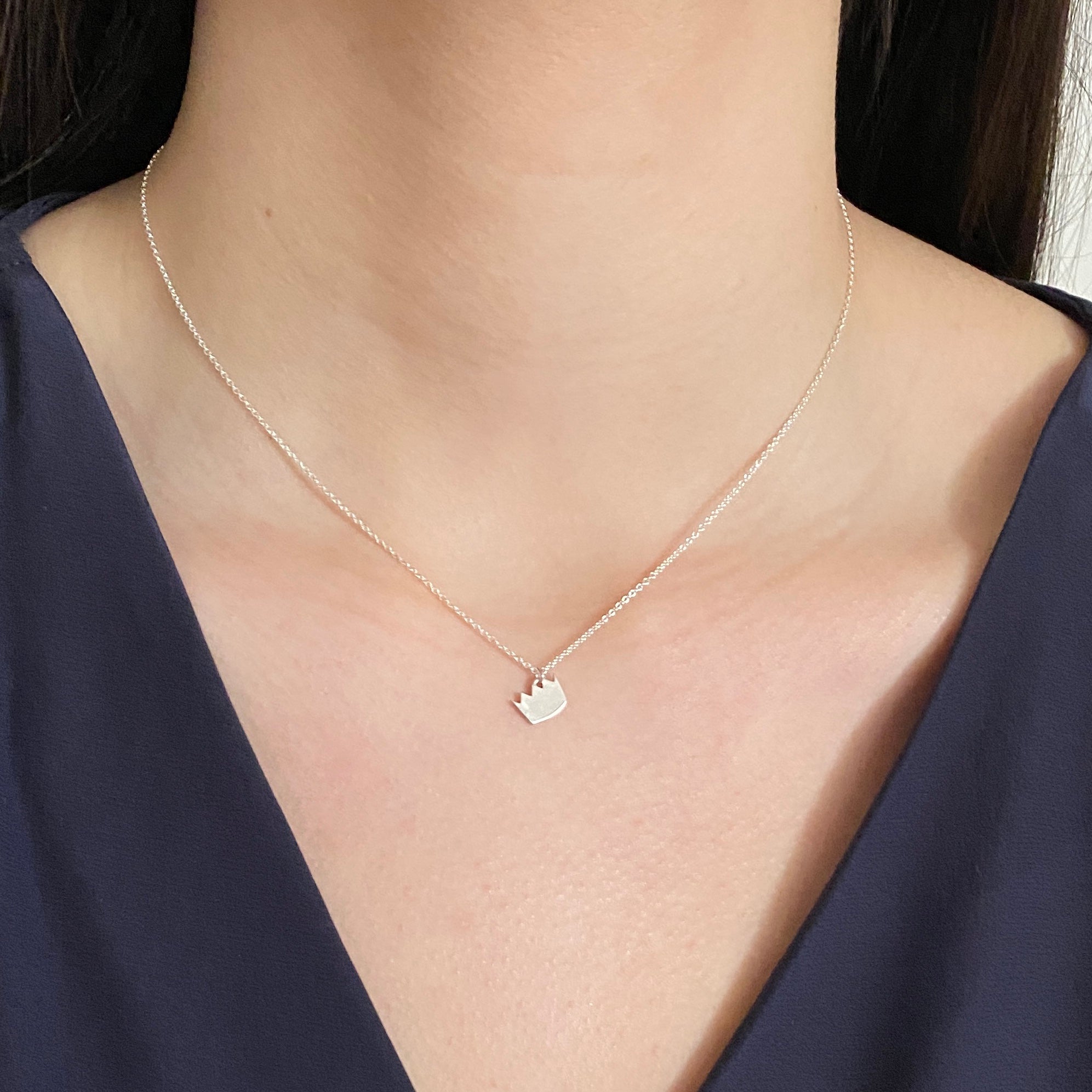 Sterling Silver Zeta Crown Necklace | mazi + zo sorority jewelry