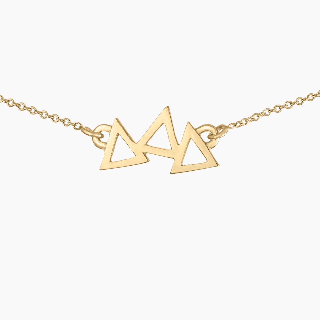 14k Gold Tri Delta Necklace | mazi + zo sorority jewelry