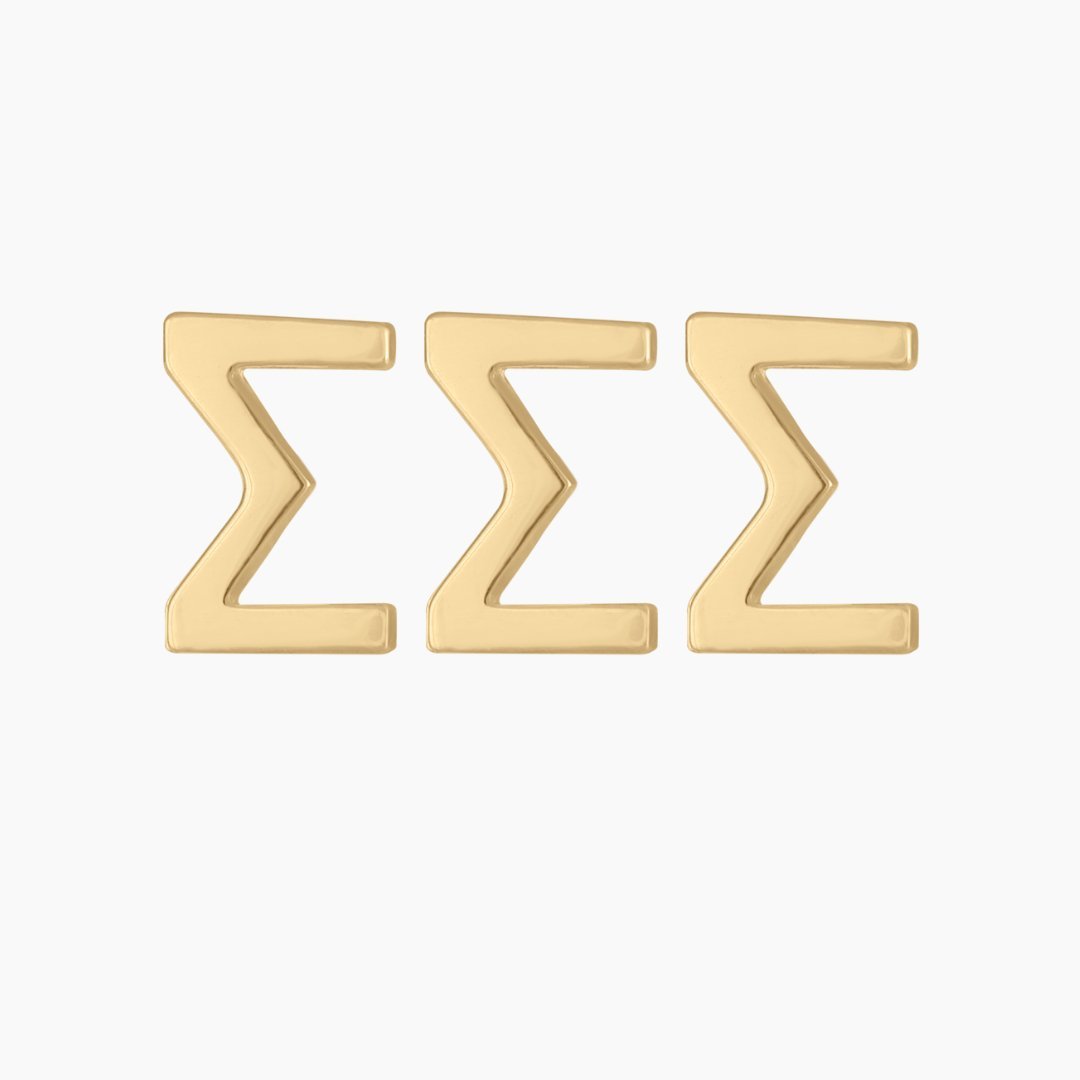 Gold Tri Sigma Earings | mazi + zo sorority jewelry