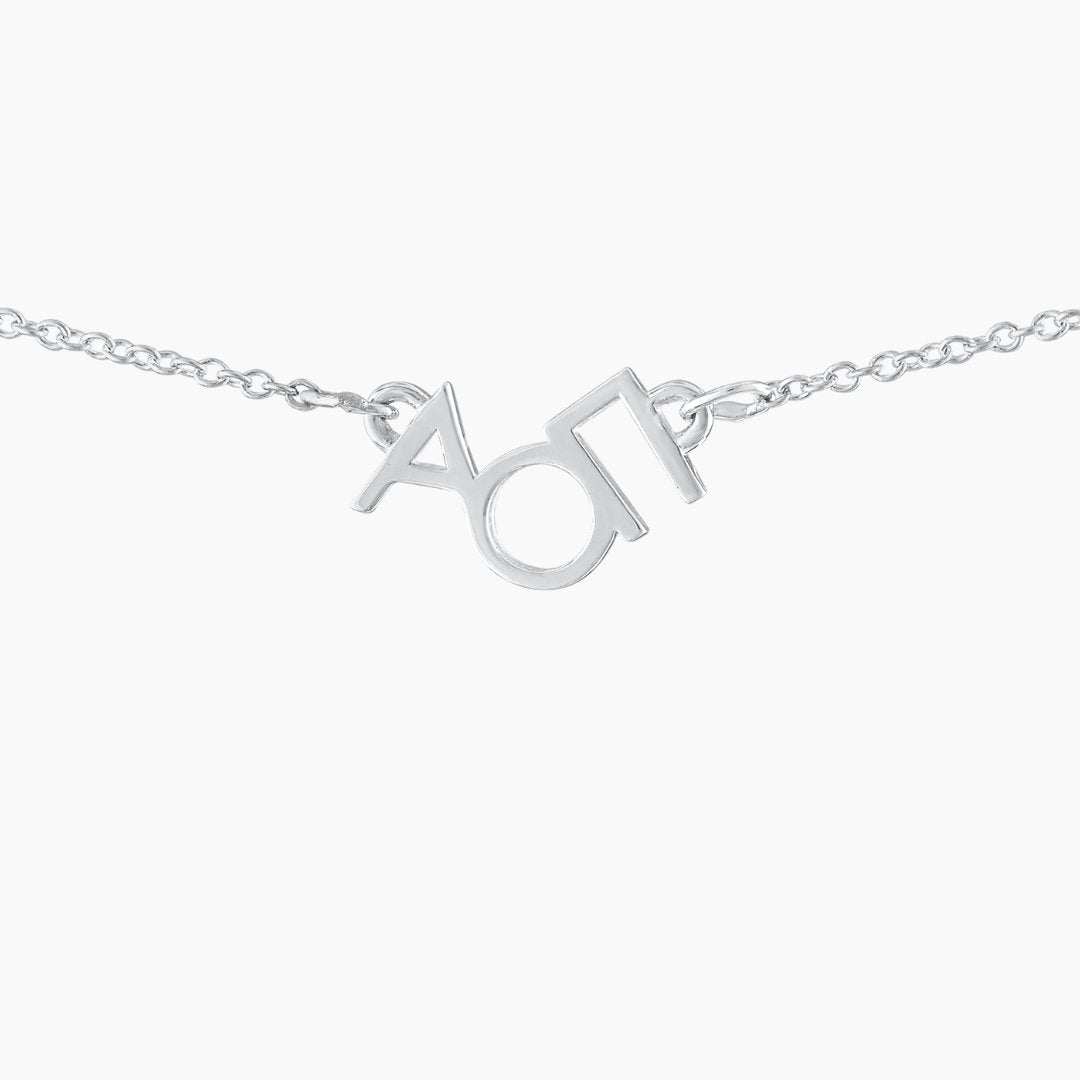 Silver AOII necklace | mazi + zo sorority jewelry